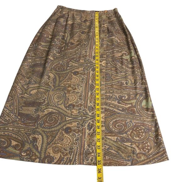 Vintage Van Heusen Skirt Womens M Paisley Wrap Front Button Rayon Neutral Boho - Picture 13 of 16